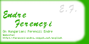 endre ferenczi business card